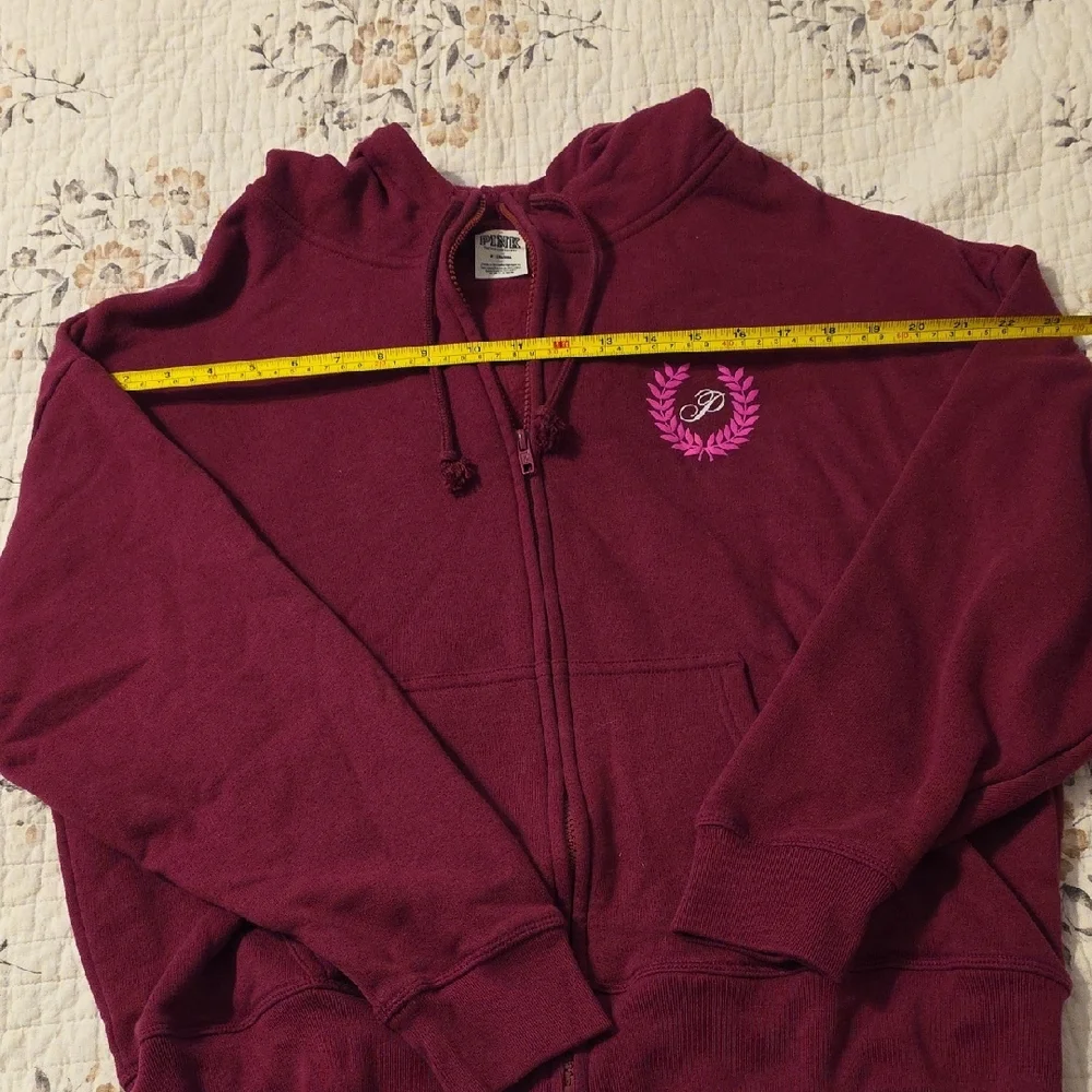 Pink Victoria's Secret Set Burgundy Jogger size small and hoody size medium set - Picture 3 of 6